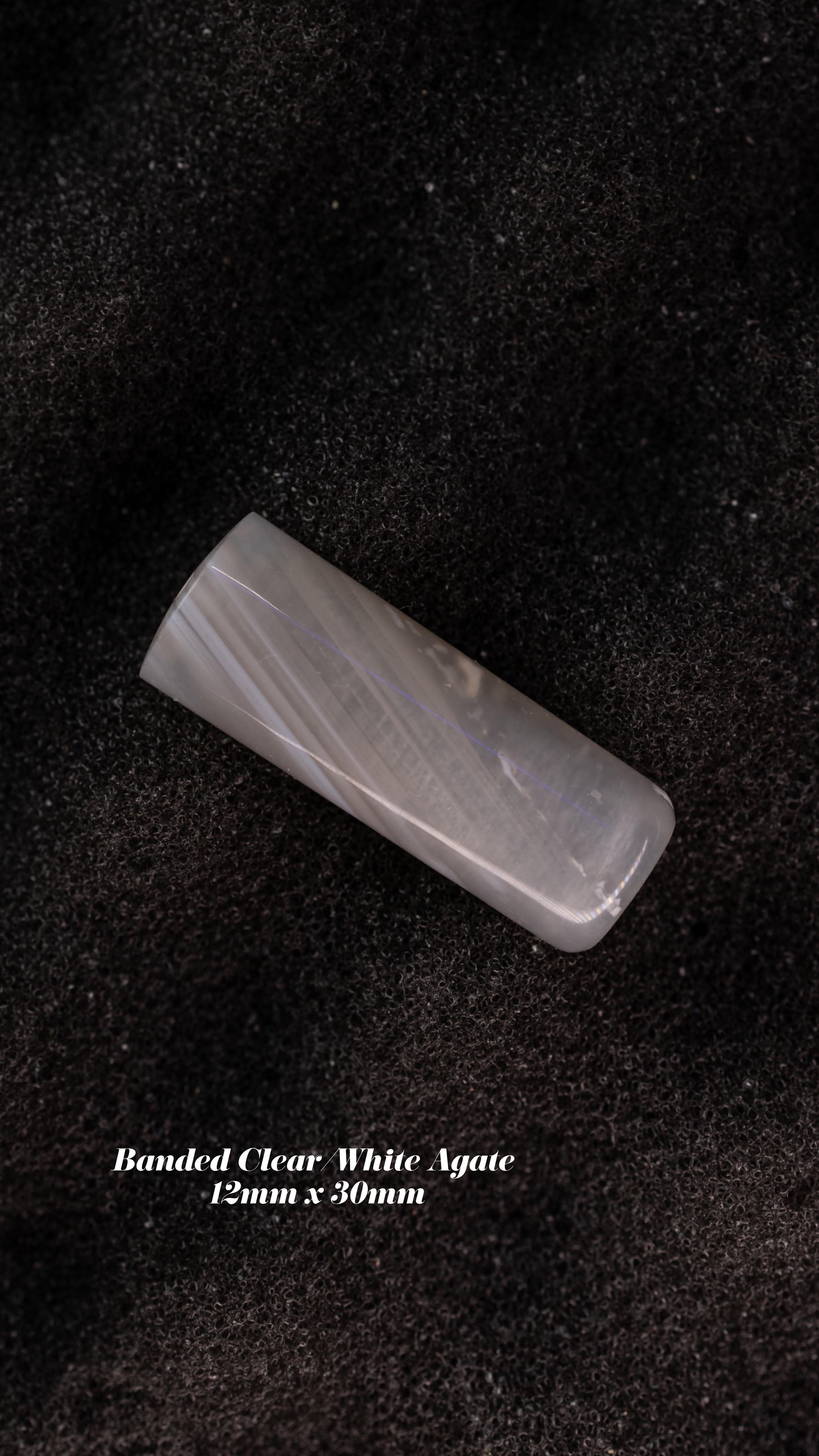 Clear/White Agate 12MM