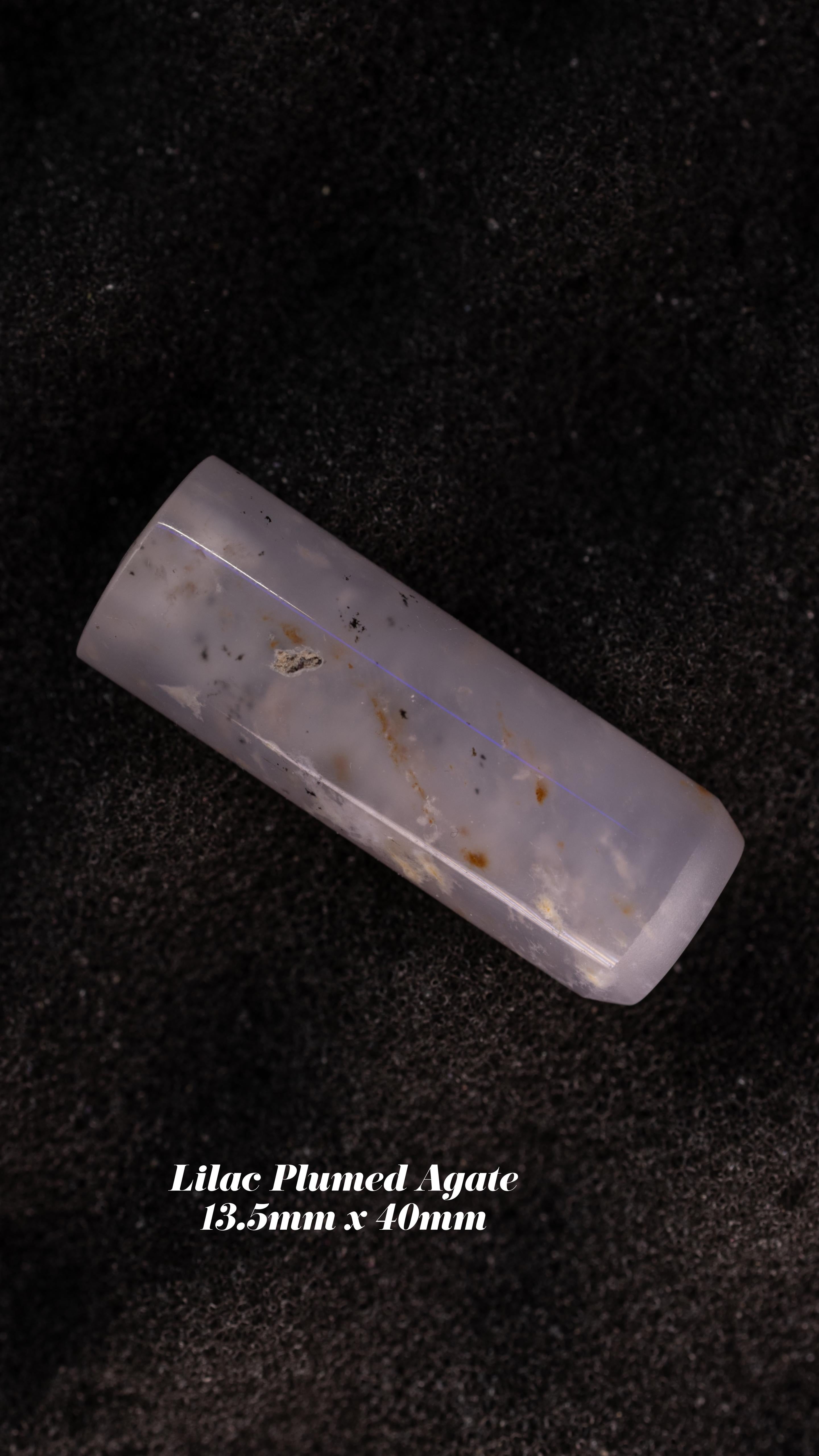 Lilac Plumed Agate 13.5 MM