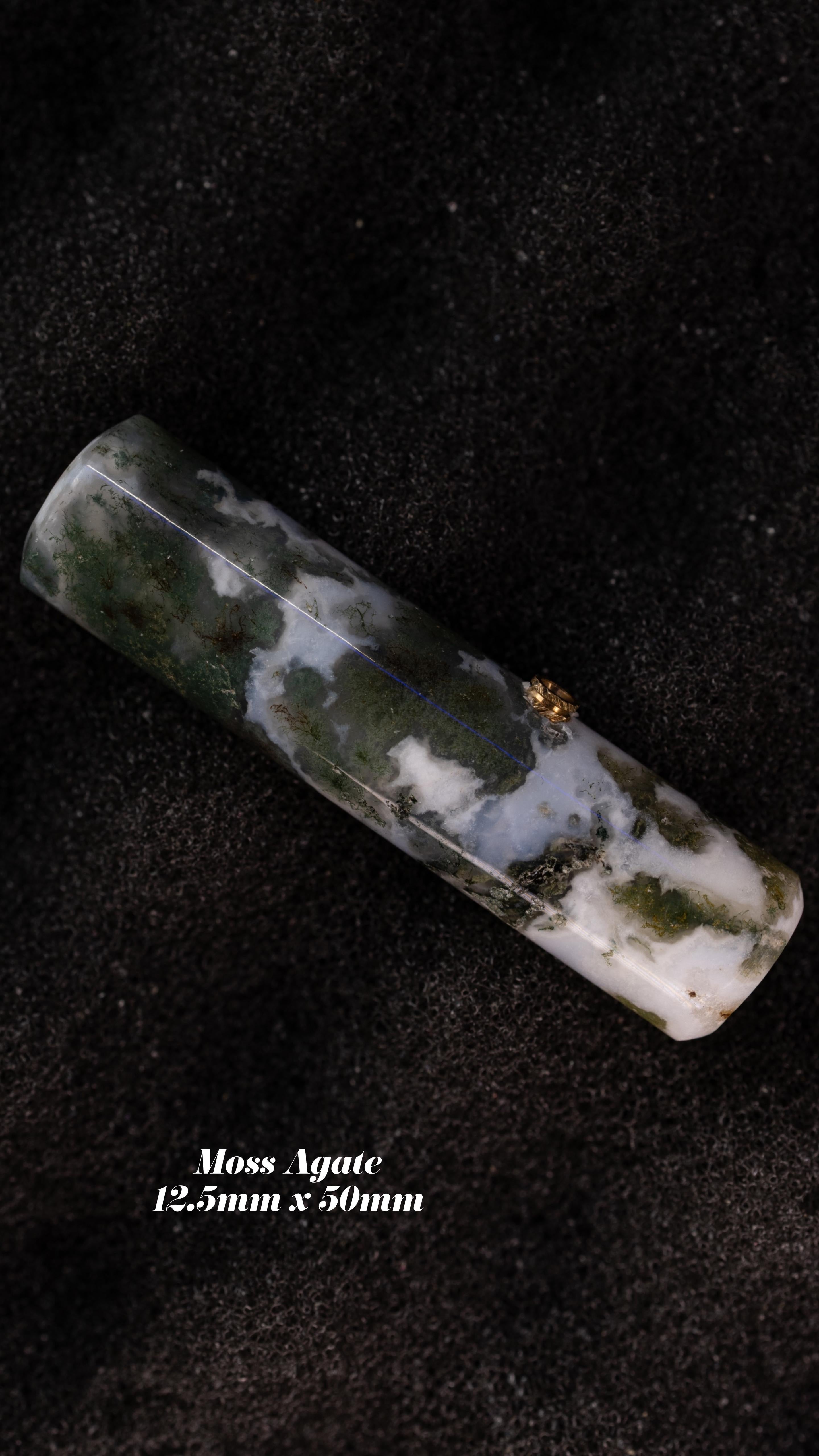 Moss Agate 12.5 MM With Screw For Handle