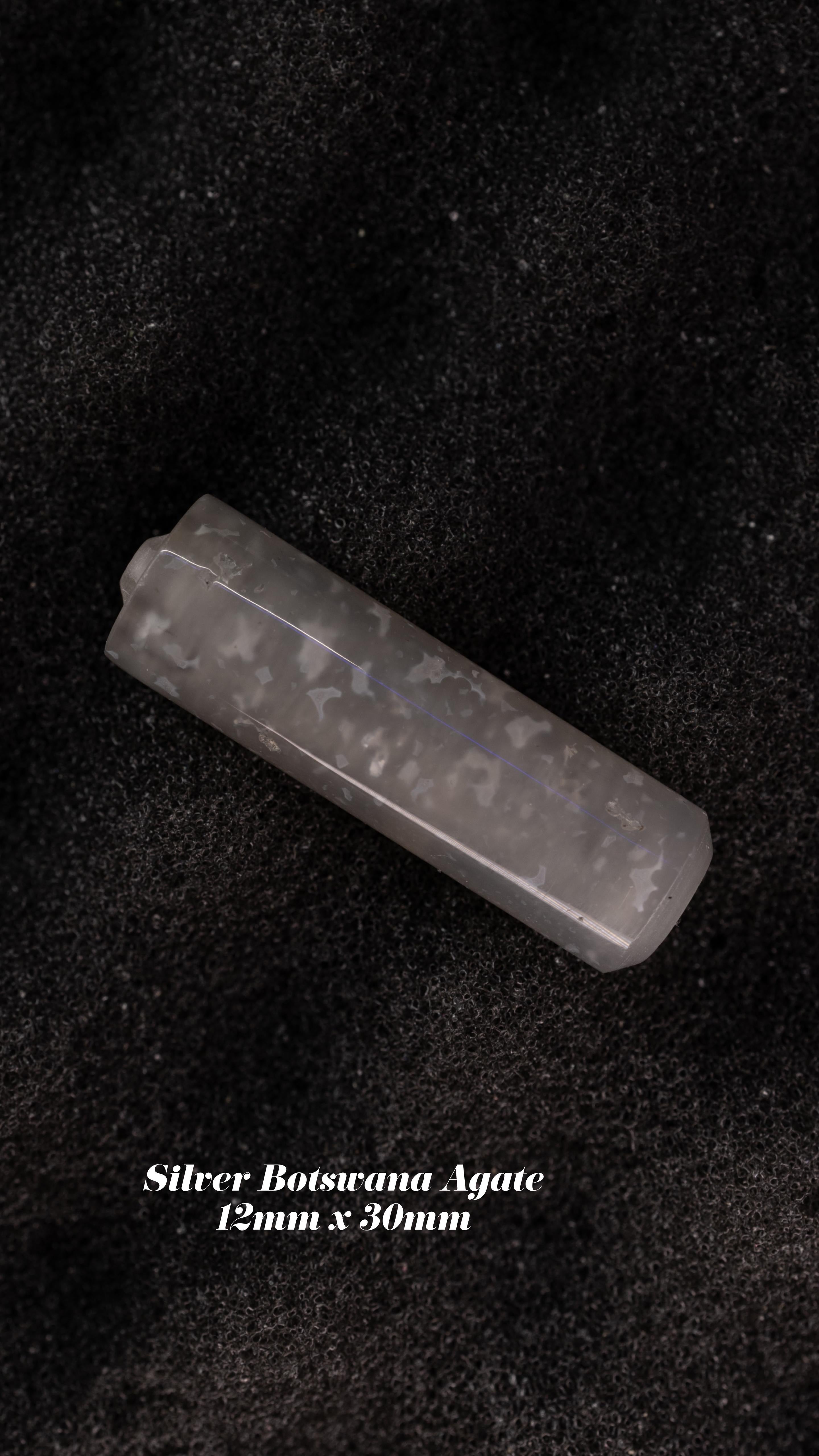 Silver Botswana Agate 12MM