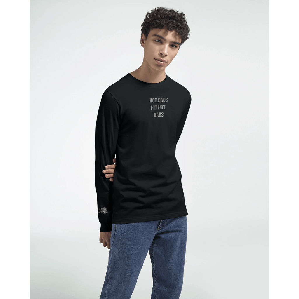 Hot Dads Hit Hot Dabs MickeyZ Embroidered Long Sleeve Tee - Tips 4 Terps