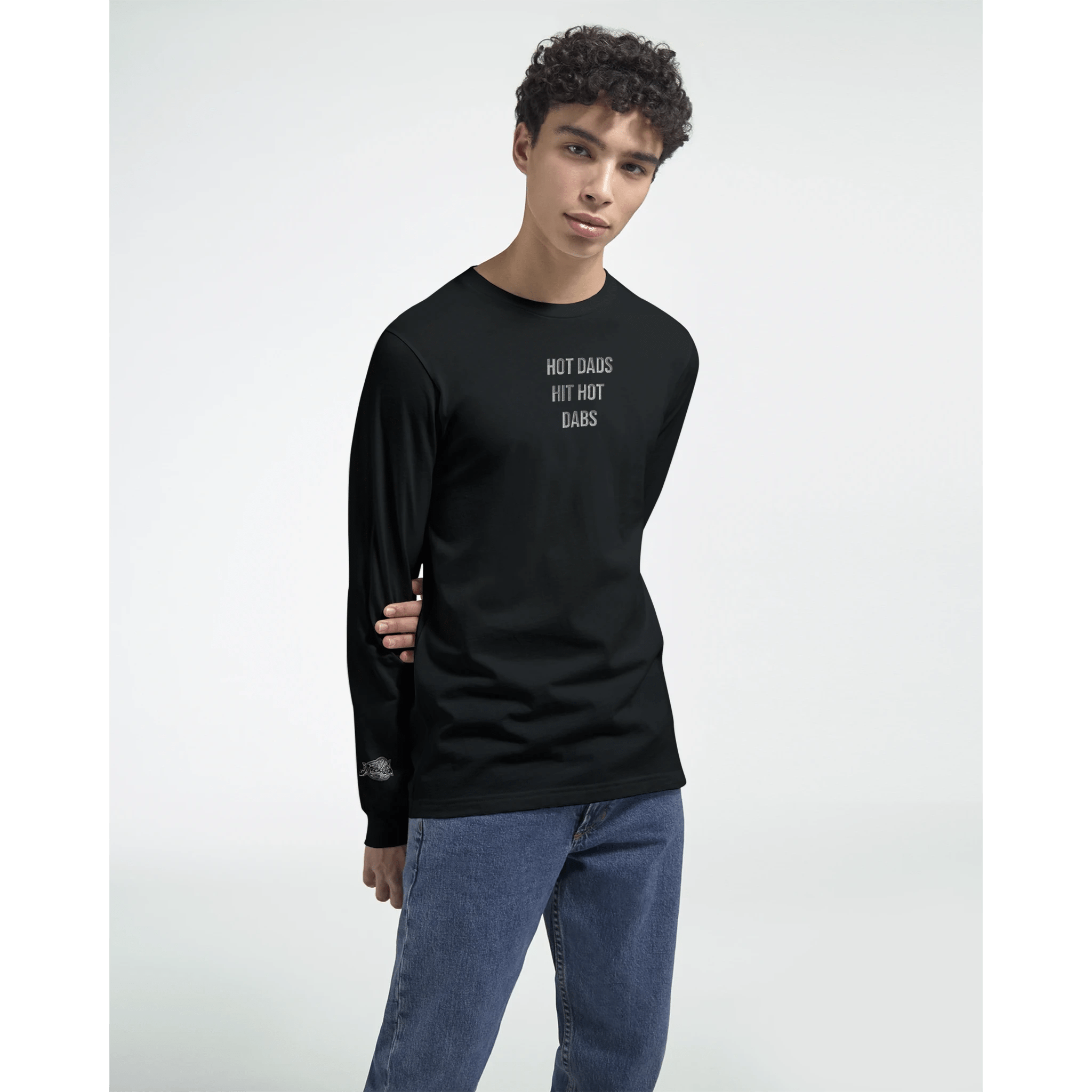 Hot Dads Hit Hot Dabs MickeyZ Embroidered Long Sleeve Tee - Tips 4 Terps