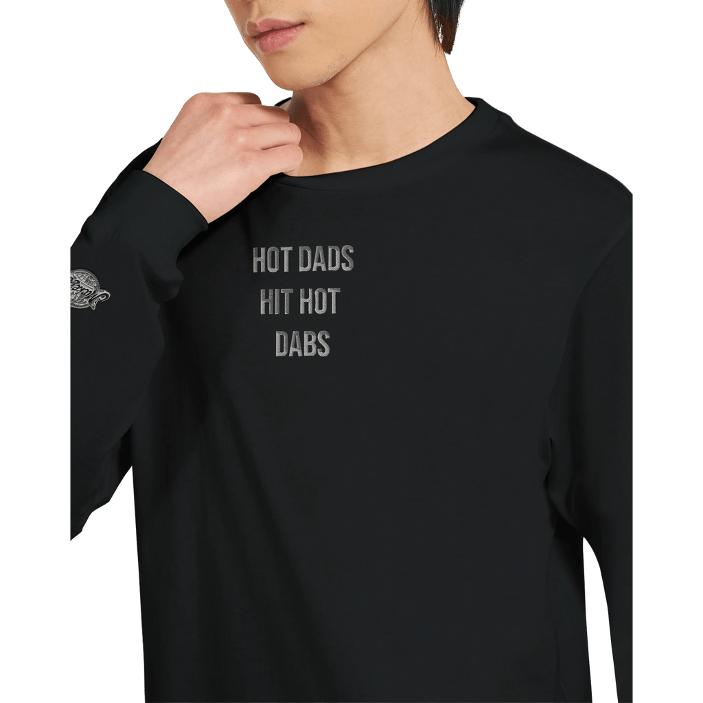 Hot Dads Hit Hot Dabs MickeyZ Embroidered Long Sleeve Tee - Tips 4 Terps