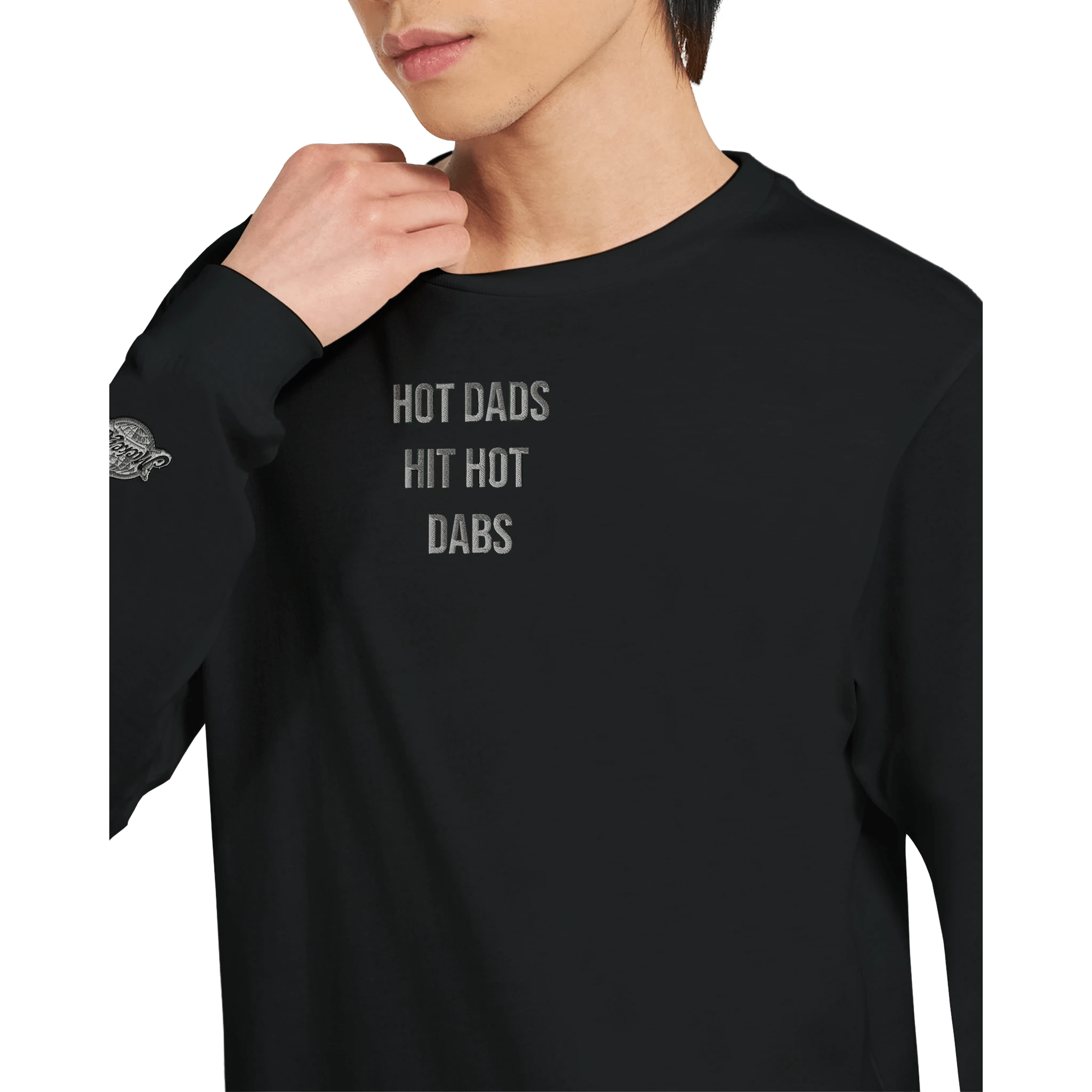 Hot Dads Hit Hot Dabs MickeyZ Embroidered Long Sleeve Tee - Tips 4 Terps