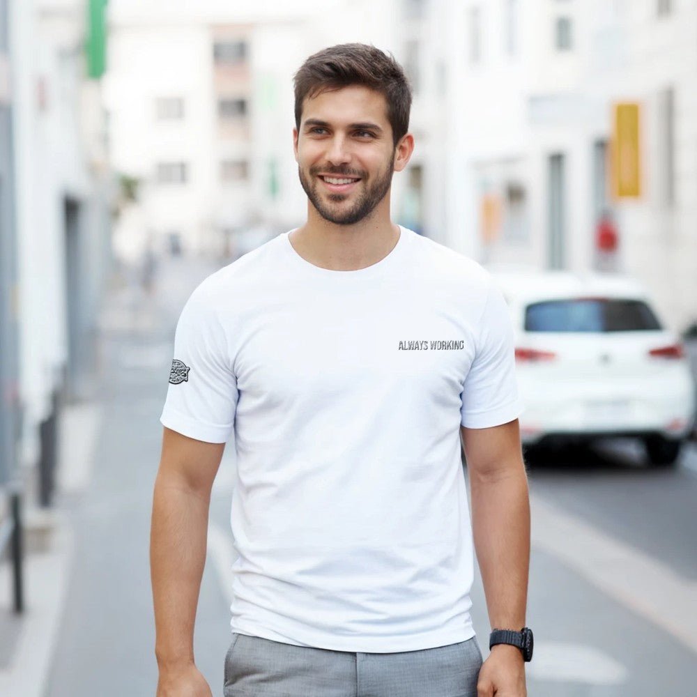MickeyZ Embroidered 'Always Working" T Shirt - Tips 4 Terps